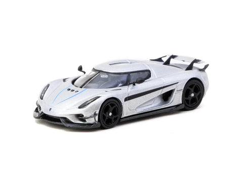 Tarmac Works 1:64 Koenigsegg Regera with Trading Cards Pack – Silver – Global64 Tarmac Cards – MiJo Exclusives Limited Edition - GT Hobby Store