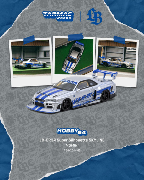 Tarmac Works 1/64 LB-ER34 Super Silhouette SKYLINE MGMINI - GT Hobby Store