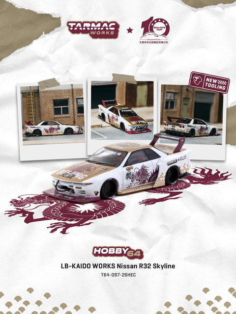 Tarmac Works 1:64 LB - KAIDO WORKS Nissan R32 Skyline CLDC Special – Hobby64 - GT Hobby Store