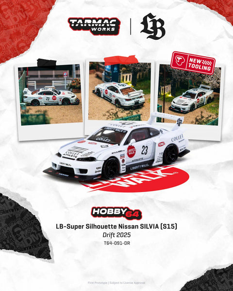 Tarmac Works 1:64 LB - Super Silhouette Nissan SILVIA (S15) Drift 2025 - GT Hobby Store