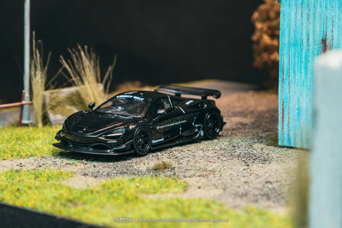 Tarmac Works 1:64 LB - WORKS 720S with extra set of wheels two stance option included – Black - GT Hobby Store