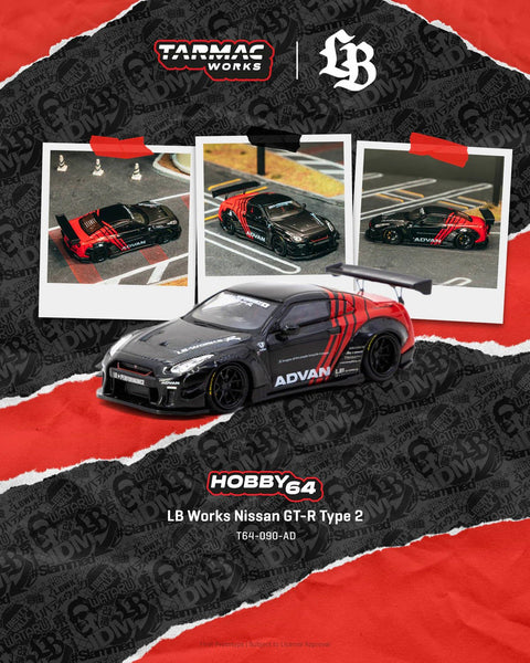 Tarmac Works 1:64 LB Works Nissan GT - R Type 2 Advan - GT Hobby Store
