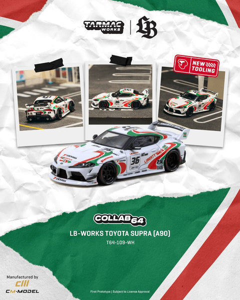 Tarmac Works 1/64 LB-WORKS Toyota Supra (A90) White - GT Hobby Store
