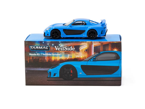 Tarmac Works 1/64 Mazda Rx-7 Veilside Fortune7 Blue Global64 - GT Hobby Store