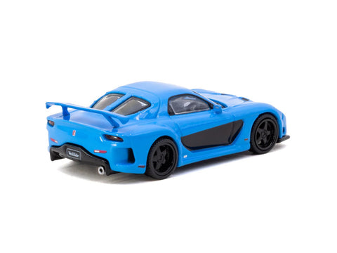 Tarmac Works 1/64 Mazda Rx-7 Veilside Fortune7 Blue Global64 - GT Hobby Store