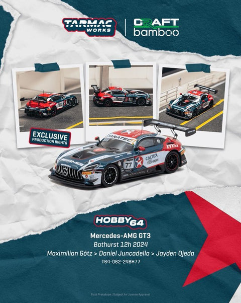 Tarmac Works 1/64 Mercedes-AMG GT3 Bathurst 12h 2024 Maximilian Götz / Daniel Juncadella / Jayden Ojeda – Hobby64 - GT Hobby Store