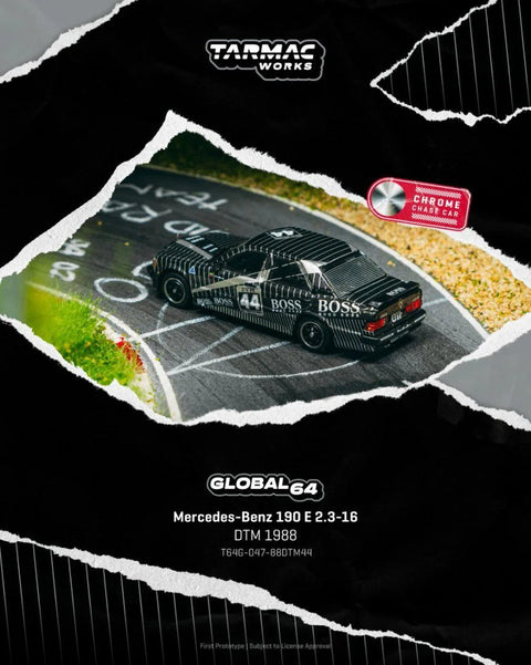 Tarmac Works 1:64 Mercedes - Benz 190 E 2.3 - 16 DTM 1988 Johnny Cecotto – Black – Global64 – MiJo Exclusives - GT Hobby Store