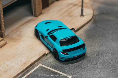 Tarmac Works 1/64 Mercedes-Benz SLS AMG Coupé Black Series – Matte Blue – Global64 - GT Hobby Store