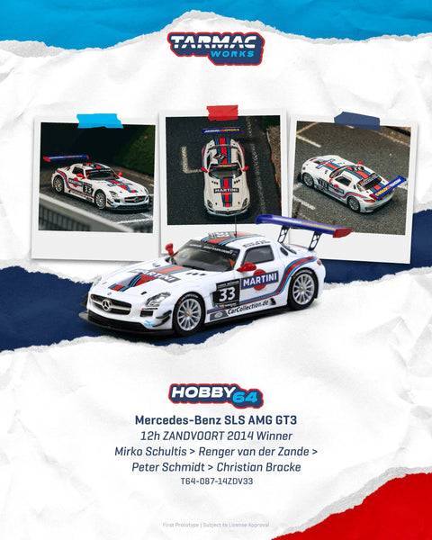 Tarmac Works 1:64 Mercedes - Benz SLS AMG GT3 12h ZANDVOORT 2014 Winner Mirko Schultis / Renger van der Zande / Peter Schmidt / Christian Bracke - GT Hobby Store