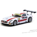 Tarmac Works 1:64 Mercedes - Benz SLS AMG GT3 Macau GT Cup – FIA GT World Cup 2015 Winner Maro Engel with Trading Card - GT Hobby Store