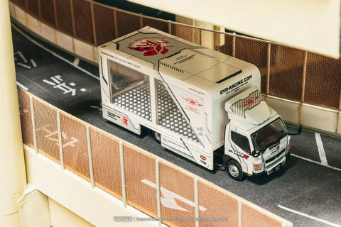 Tarmac Works 1:64 Mitsubishi Fuso Canter EVA Racing Mobile Display Truck – White – Truck64 - GT Hobby Store