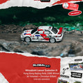 Tarmac Works 1:64 Mitsubishi Lancer Evolution III Hong Kong Beijing Rally 1996 Winner Ari Vatanen / Christian Gilbert – Global64 – Limited Edition - GT Hobby Store