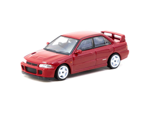 Tarmac Works 1:64 Mitsubishi Lancer GSR Evolution II with 1 Pack Trading Card Included – Red – Global 64 - GT Hobby Store