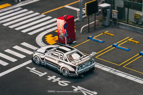 Tarmac Works 1/64 Nissan Skyline (R32) Widebody – Designed by JOSHUA VIDES – Matte White – Global64 - GT Hobby Store