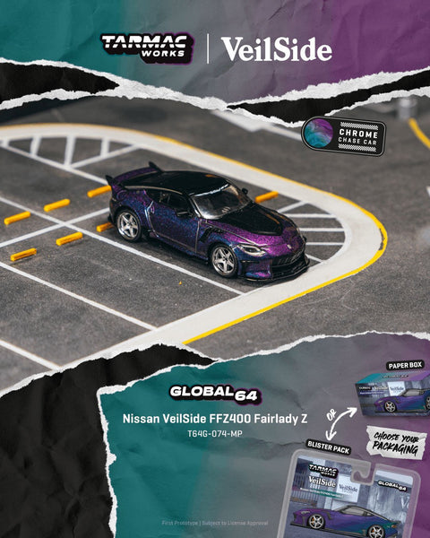 Tarmac Works 1/64 Nissan VeilSide FFZ400 Fairlady Z – Chameleon purple – Global64 - GT Hobby Store