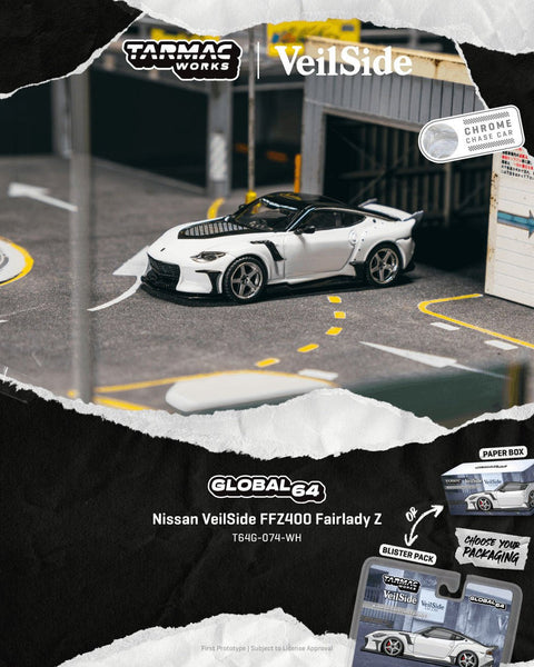 Tarmac Works 1:64 Nissan VeilSide FFZ400 Fairlady Z – White – Global64 – Limited Edition - GT Hobby Store