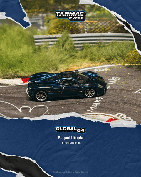 Tarmac Works 1:64 Pagani Utopia – Blue Metallic – Global64 – MiJo Exclusives Limited Edition - GT Hobby Store