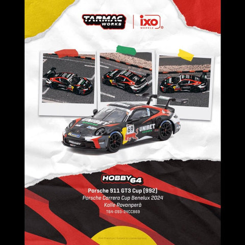 Tarmac Works 1/64 Porsche 911 GT3 Cup (992) Porsche Carrera Cup Benelux 2024 Kalle Rovanperä – Hobby64 - GT Hobby Store