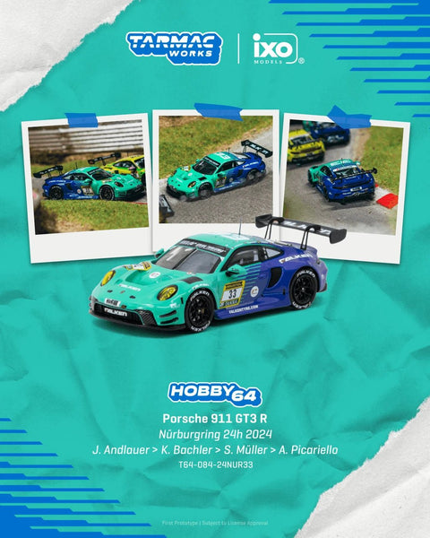 Tarmac Works 1:64 Porsche 911 GT3 R Nürburgring 24h 2024 Julien Andlauer / Klaus Bachler / Sven Müller / Alessio Picariello - Hobby64 - GT Hobby Store