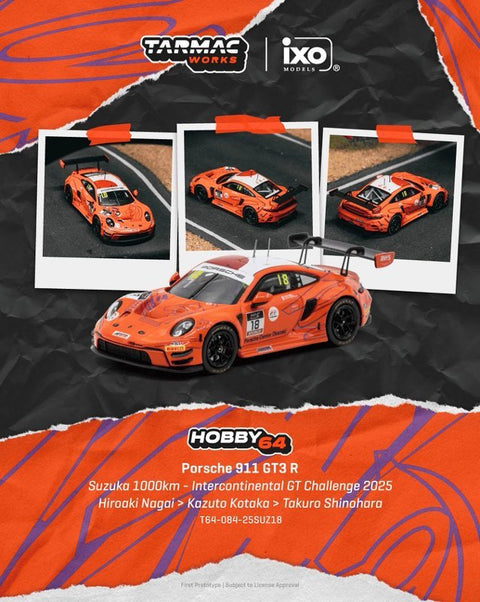Tarmac Works 1/64 Porsche 911 GT3 R Suzuka 1000km – Intercontinental GT Challenge 2025 Hiroaki Nagai / Kazuto Kotaka / Takuro Shinohara- Hobby64 - GT Hobby Store