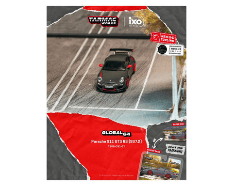 Tarmac Works 1:64 Porsche 911 GT3 RS (997.2) – Grey – IXO models – Global64 - GT Hobby Store