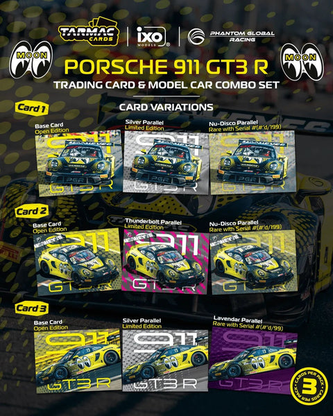 Tarmac Works 1/64 Porsche 911 GT3R GT World Challenge Asia 2025 Phantom Global Racing Sun Jingzu / Adderly Fong Model Car + Trading Cards Combo Set Hobby64 - GT Hobby Store