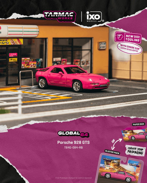Tarmac Works 1:64 Porsche 928 GTS – Pink – Global64 - GT Hobby Store