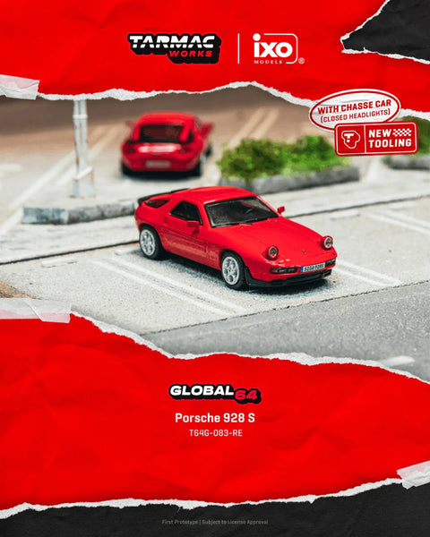 Tarmac Works 1:64 Porsche 928 S – Red – ixo Models – Global64 – MiJo Exclusives Limited Edition - GT Hobby Store