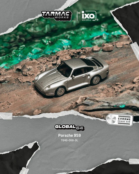 Tarmac Works 1:64 Porsche 959 – Silver – Global64 – MiJo Exclusives Limited Edition - GT Hobby Store