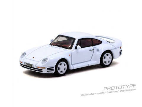 Tarmac Works 1:64 Porsche 959 White Model Car + Trading Cards Combo Set – White – Global64 - GT Hobby Store