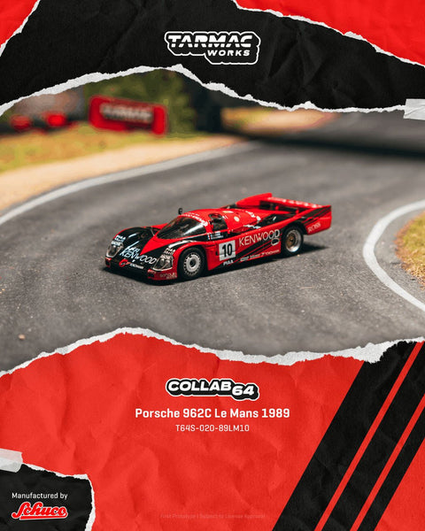 Tarmac Works 1:64 Porsche 962 Le Mans 1989 10 – Red – Collab64 - GT Hobby Store