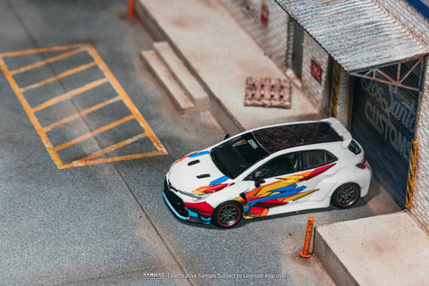 Tarmac Works 1:64 Toyota Corolla Widebody Jon Sibal – White – Global64 – MiJo Exclusives Limited Edition - GT Hobby Store