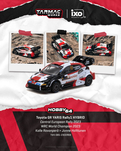Tarmac Works 1:64 Toyota GR YARIS Rally1 HYBRID Central European Rally 2023 WRC World Champion 2023 Kalle Rovanperä / Jonne Halttunen – Hobby64 - GT Hobby Store