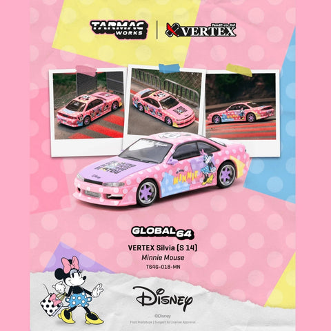 Tarmac Works 1/64 Vertex Silvia (S14) Minnie Mouse Global64 - GT Hobby Store