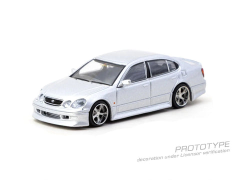 Tarmac Works 1:64 VERTEX Toyota Aristo JZS161 – Silver – Global64 – MiJo Exclusives - GT Hobby Store