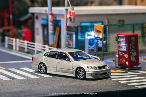 Tarmac Works 1:64 VERTEX Toyota Aristo JZS161 – Silver – Global64 – MiJo Exclusives - GT Hobby Store