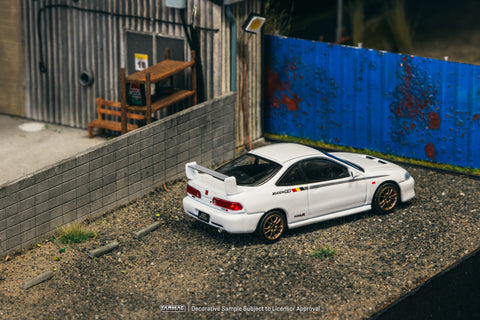 Tarmac Works Global64 1/64 Honda Integra Type R DC2 Mugen Championship White - GT Hobby Store