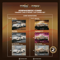 Tarmac Works Global64 1/64 Koenigsegg CC850 White Model Car + Trading Cards Combo Set - GT Hobby Store