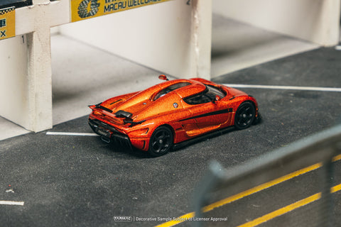 Tarmac Works Global64 1/64 Koenigsegg Regera Orange Metallic / Black Stripes - GT Hobby Store
