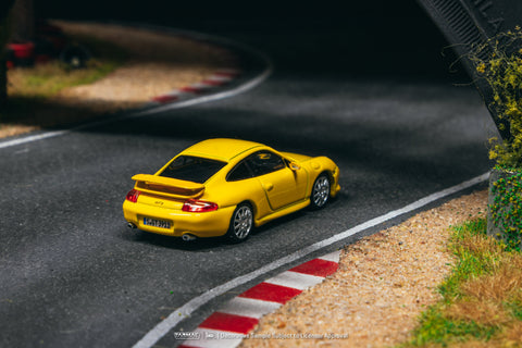 Tarmac Works GLOBAL64 1/64 Porsche 911 GT3 (Type 996) Yellow - GT Hobby Store