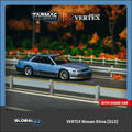Tarmac Works GLOBAL64 1/64 VERTEX Nissan Silvia (S13) Blue / Grey - GT Hobby Store