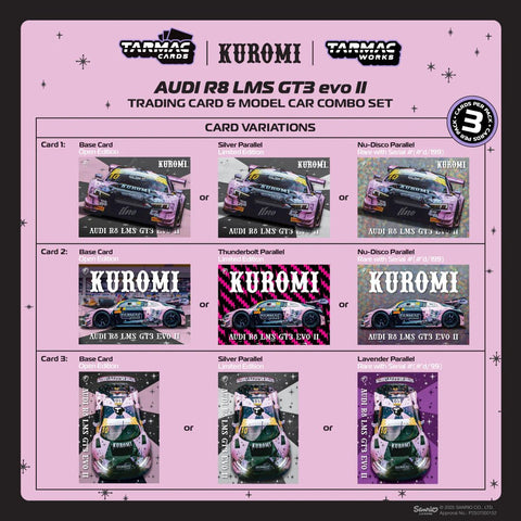 Tarmac Works HOBBY64 1/64 Audi R8 LMS GT3 EVO II Macau GT Cup - FIA GT World Cup 2024 Uno Racing Adderly Fong Model Car + Trading Cards Combo Set - GT Hobby Store