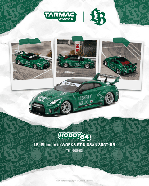 Tarmac Works HOBBY64 1/64 LB-Silhouette WORKS GT NISSAN 35GT-RR Emerald green - GT Hobby Store