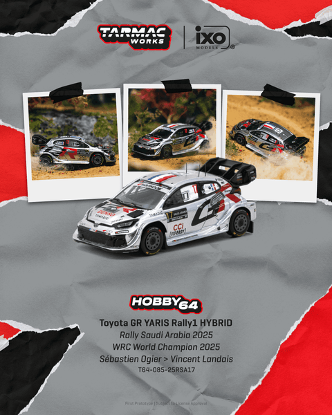 Tarmac Works HOBBY64 1/64 Toyota GR YARIS Rally1 HYBRID Rally Saudi Arabia 2025 WRC World Champion 2025 - GT Hobby Store