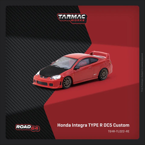 Tarmac Works ROAD64 1/64 Honda Integra TYPE R DC5 Custom RED - GT Hobby Store