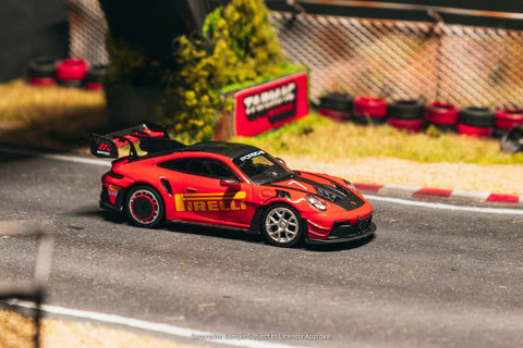 Tarmac Works x Minichamps 1/64 Porsche GT3RS (992.1) MR – Red – Showcase - GT Hobby Store