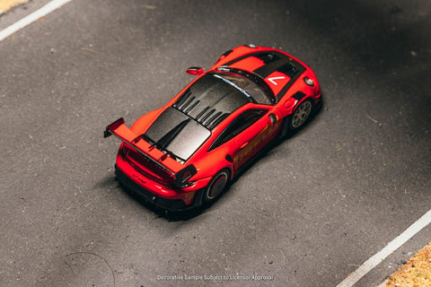 Tarmac Works x Minichamps 1/64 Porsche GT3RS (992.1) MR – Red – Showcase - GT Hobby Store