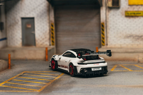 Tarmac Works x Minichamps 1:64 Porsche GT3RS (992.2) MR – White Red- Showcase – Limited Edition - GT Hobby Store