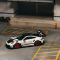 Tarmac Works x Minichamps 1:64 Porsche GT3RS (992.2) MR – White Red- Showcase – Limited Edition - GT Hobby Store