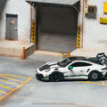 Tarmac Works x Minichamps 1/64 Porsche GT3RS(992.1) MR White Green – Showcase - GT Hobby Store